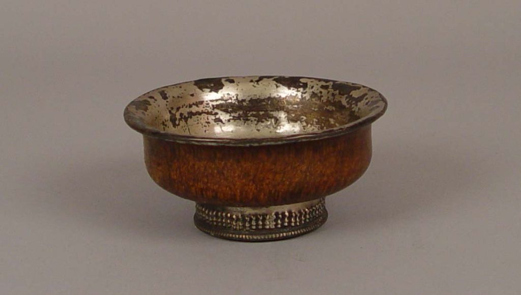 Silver Lined Wood Bowl