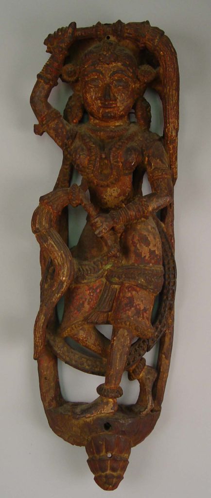 Carved Wooden Statue of Indian Goddess