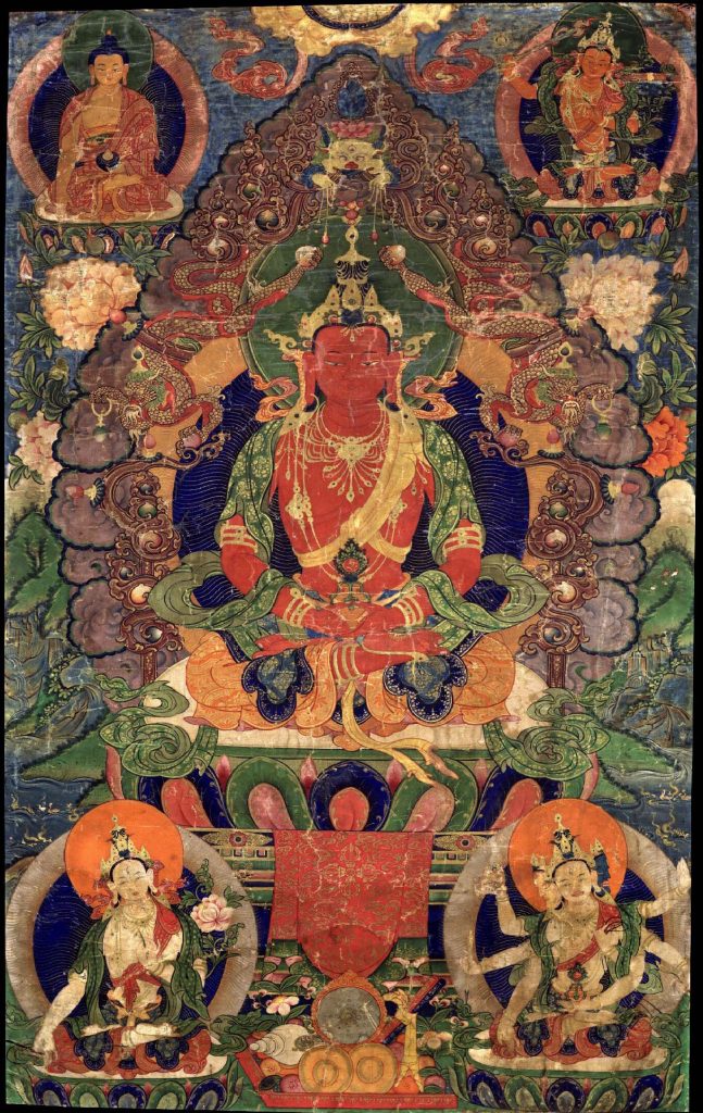 Amitayus Bodhisattva with Long-life Deities