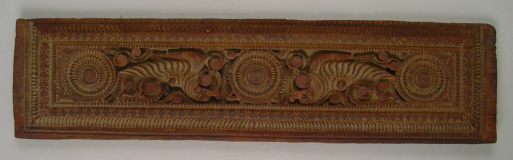Carved Wooden Lintel with Bird motif